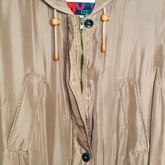 BB Dakota Moda SILK Jacket Lined Retro Hooded Anorak Utility Coat Size XL - Picture 6 of 14